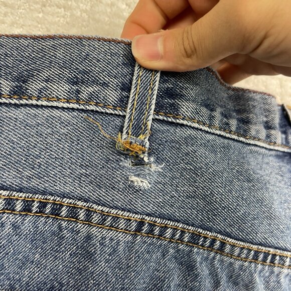 Y2K Levi Strauss Signature Jean Shorts Waist Size 46 Relaxed Denim Skater Read - Picture 11 of 12